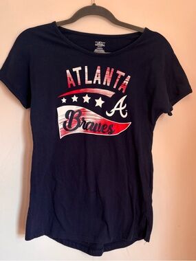 Women’s Navy blue Atlanta Braves baby tee